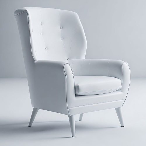 white leather armchair