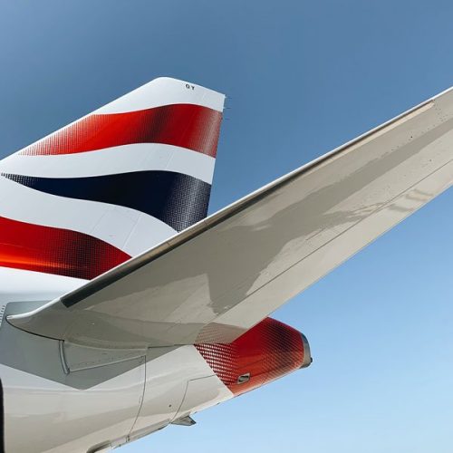 close up of an aircraft empennage or tail