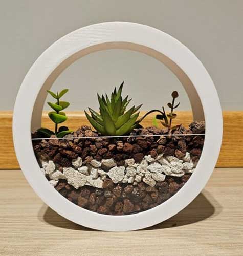 wall-mounted circle flowerpot 3d print