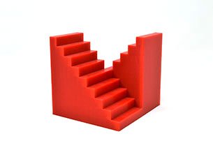 Red PLA 3D printed stairs