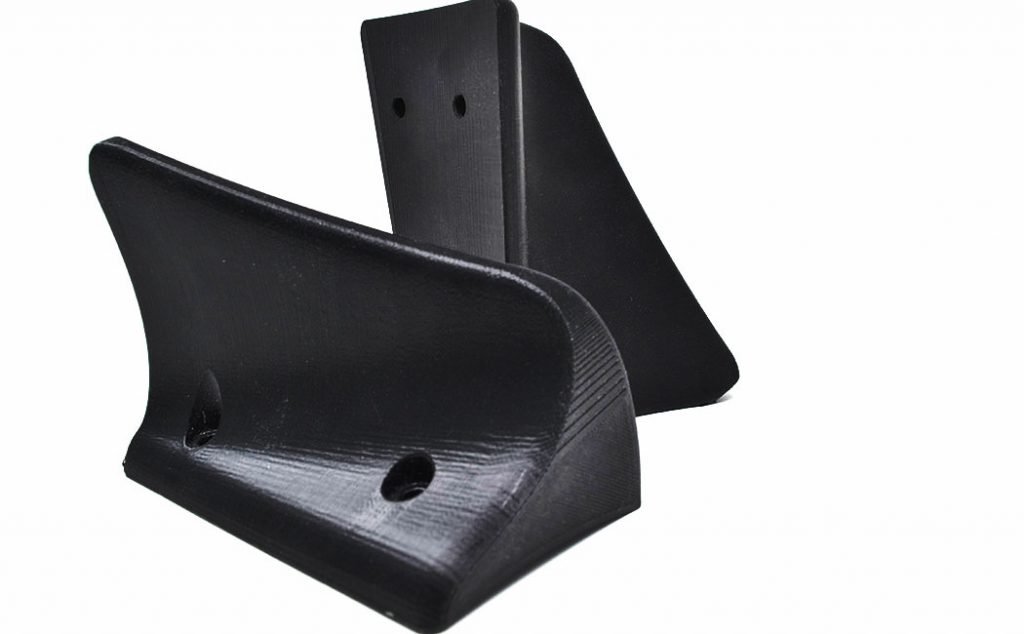 3D printed black PLA parts