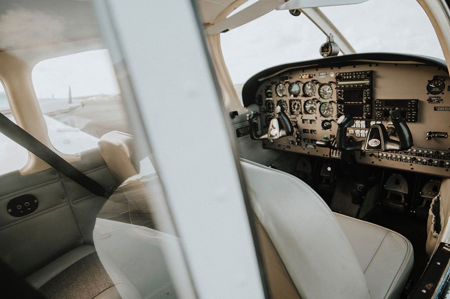 inside of a plane with replacement part