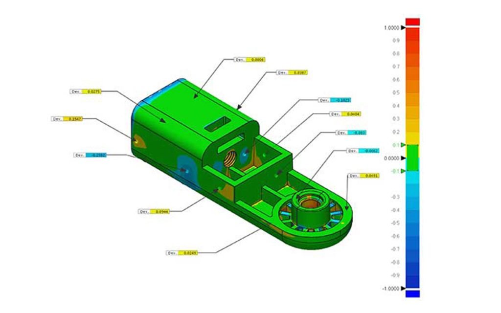 A surface deviation analysis of a shower part