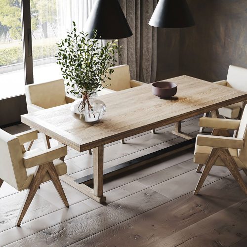 Minimalist dining table and chairs