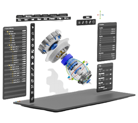 a mechanical component being edited in CAD software